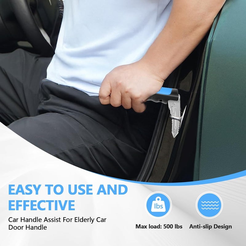 Kaiedos Car Door Handle for Elderly, 3-in-1 Car Handle Assist for Seniors, Portable Auto Cane Vehicle Support Handle, 500 lbs Capacity, Non-Slip Door Assist Bar (Blue, 2-Pack Car Handle) - Image 2